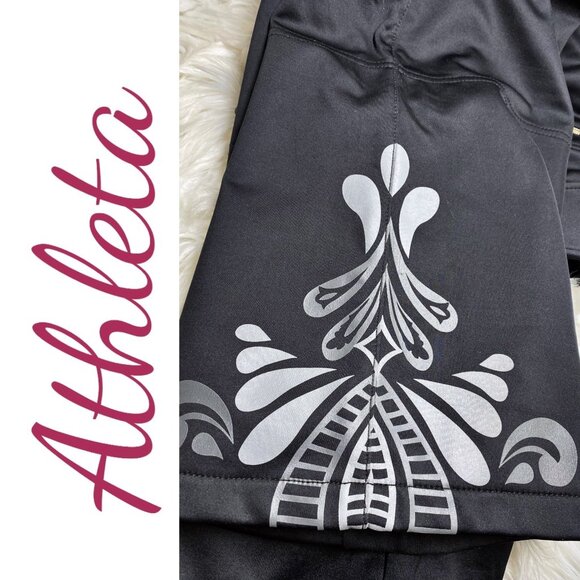 ATHLETA SNOW CRUISER SKI SNOWBOARD SATEEN PANTS BLACK GRAPHIC, SIZE 10 - Picture 11 of 15